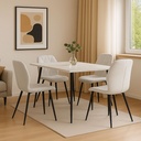 Juego comedor Khissa B  4 sillas Aziza gris claro