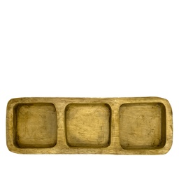 [230029593] Plato triple madera tostado 29,5x10x3,5cm  