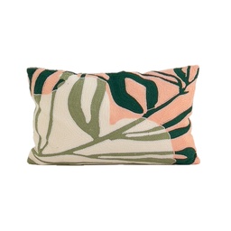 [230034218] Cojín 30x50cm bordado hojas