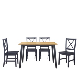 [230036981] Juego Comedor 4 sillas Jackson café- negro