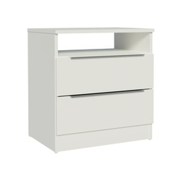 [230040567] Velador Varese 2 cajones blanco