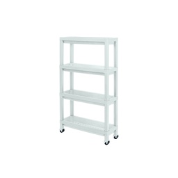 [230040894] Carro plástico blanco 4 niveles 37x24,5x92,3cm